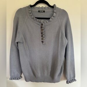 BTFBM ruffled light blue sweater